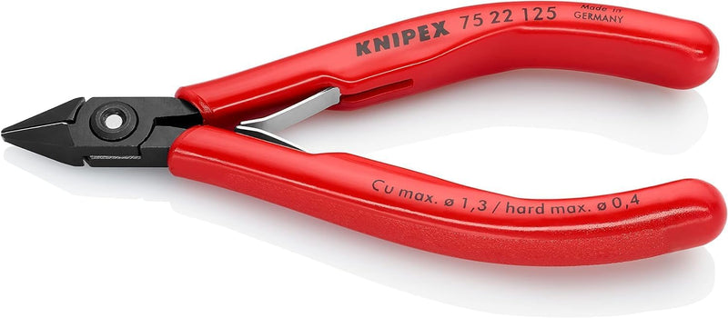 Knipex Elektronik-Seitenschneider brüniert, mit Kunststoff-Hüllen 125 mm 75 22 125