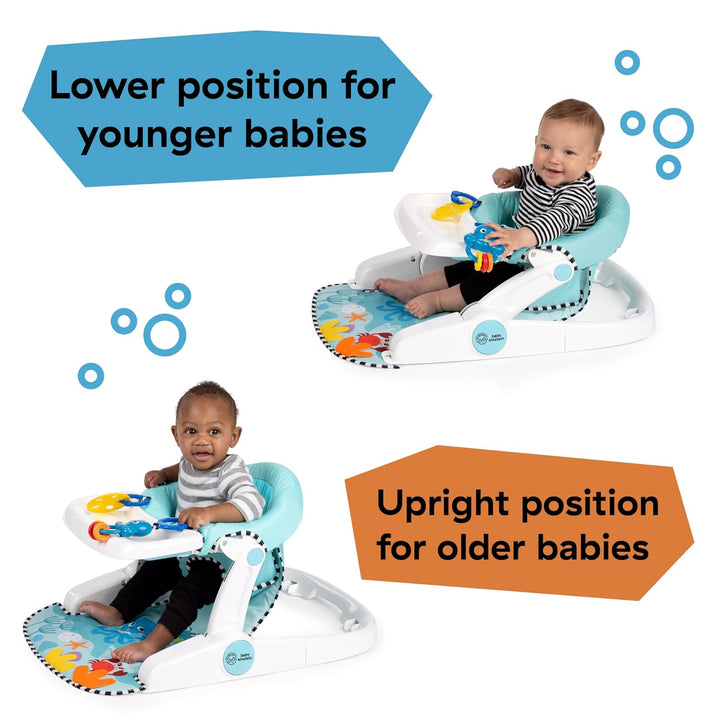 Baby Einstein Sea of Support 2-in-1 Sit-Up Bodensitz, mit abnehmbarem Tablett und Spielzeug