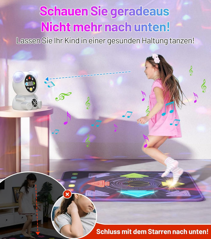 FWFX Tanzmatte Spielzeug für Mädchen Jungen: Geburtstagsgeschenke für Kinder im Alter von 3–12 Jahre