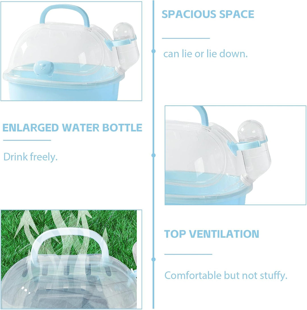 Transportbox Hamster mit Wasserflasche, 20x18x19cm Tragbare Transportbox Kleintiere Transportkäfig m