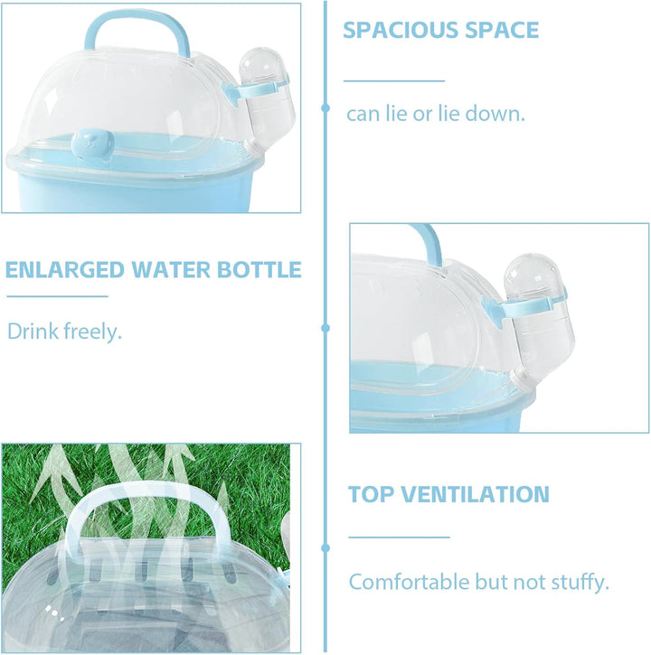 Transportbox Hamster mit Wasserflasche, 20x18x19cm Tragbare Transportbox Kleintiere Transportkäfig m