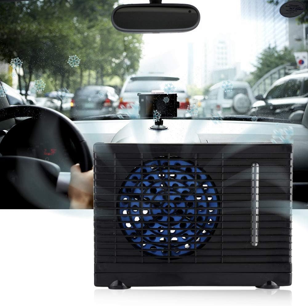 Tragbarer Mini-Luftkühler, 12V Verdunstungskühler Ventilator für Auto und LKW, Kompakter Luftbefeuch