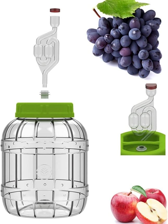 lilawelt24 3L +5L Gärbehälter aus Kunstoff Gärbehälter mit Gäraufsatz, für Wein, Bier, Maische Weck,