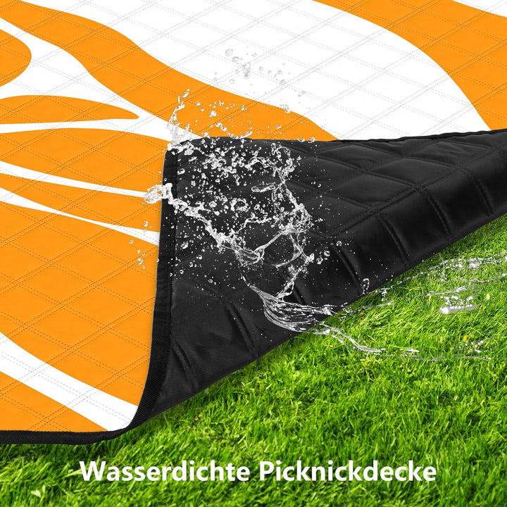 Picknickdecke wasserdichte sandfreie，200x200 cm waschbare Stranddecke,extra grosse Strandtuch XXL mi