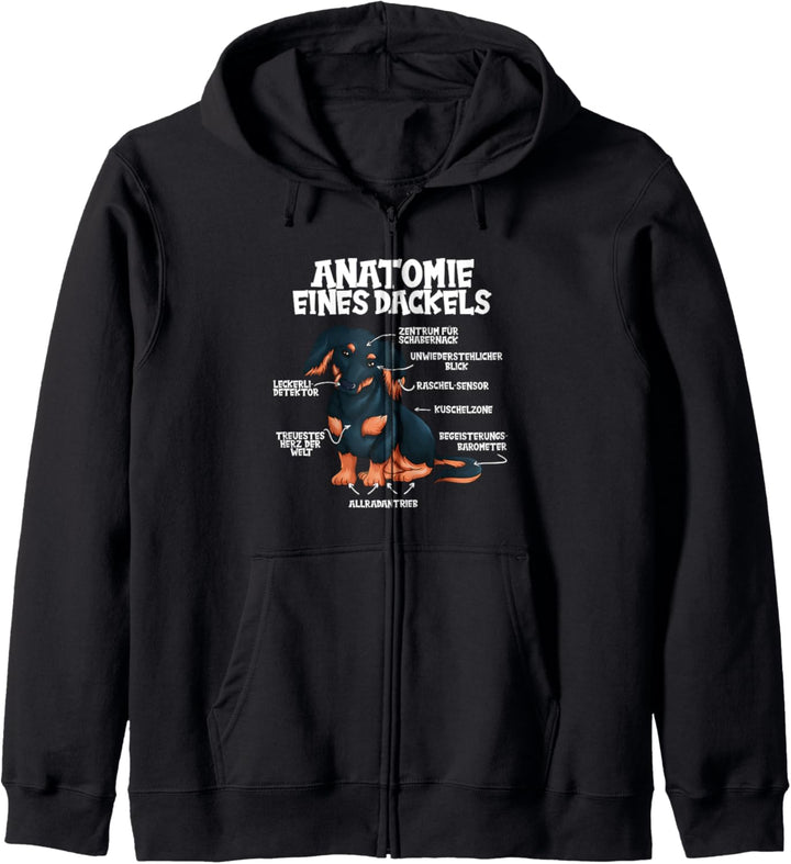 Witziges Dackel Besitzer Outfit Anatomie eines Dackels Kapuzenjacke