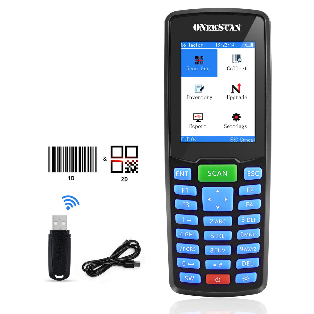 Kabelloser Barcode-Scanner, tragbarer Inventar-Scanner 1D&amp;2D&amp;PDF417, Hand-Barcode-Scanner für Sammle