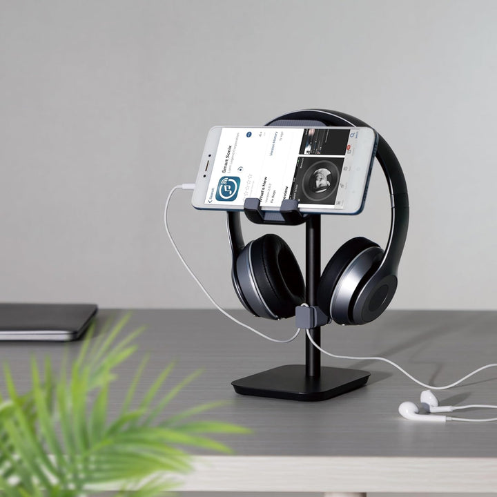 RICOO Headset Handy Halterung Kopfhörer Schreibtisch Ständer Kopfhörerständer Handyständer HH013 Stu