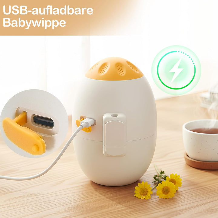 Kinderwagen Schaukler für Kinderbett und Kinderwagen, Einschlafhilfe Baby wiederaufladbar (USB)，Beig