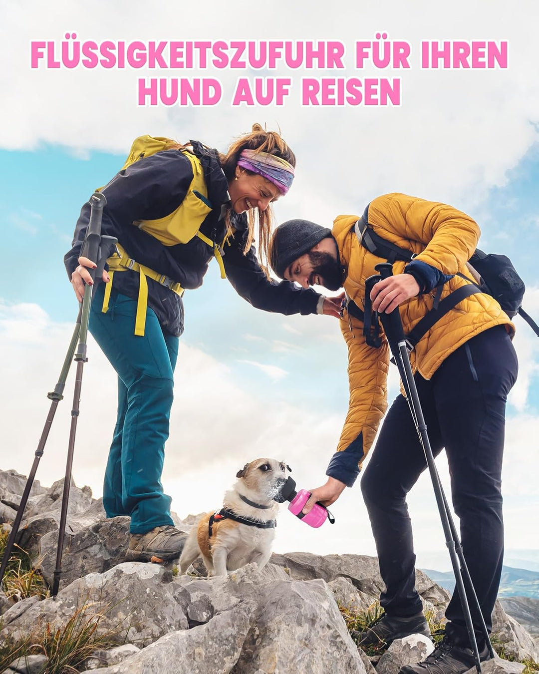 lesotc 520ml Hundetrinkflasche für unterwegs, Faltbare Hund Auslaufsicher Wasserflasche, Hunde Wasse