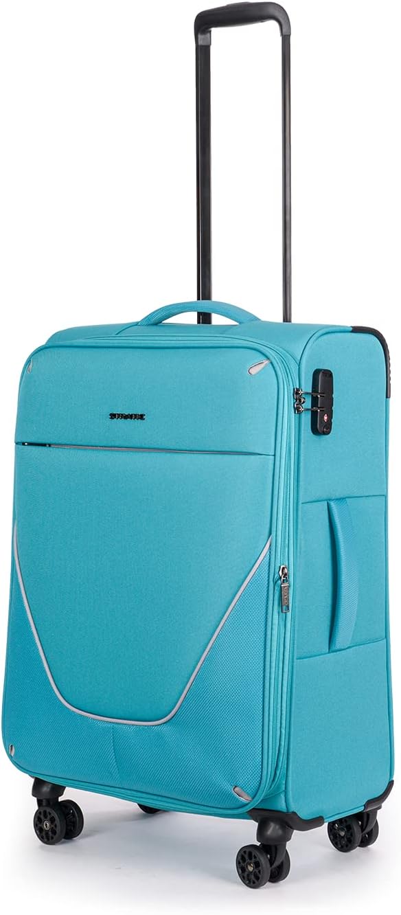 Stratic Strong Koffer Weichschale Reisekoffer Trolley Rollkoffer Handgepäck, TSA Kofferschloss, 4 Ro