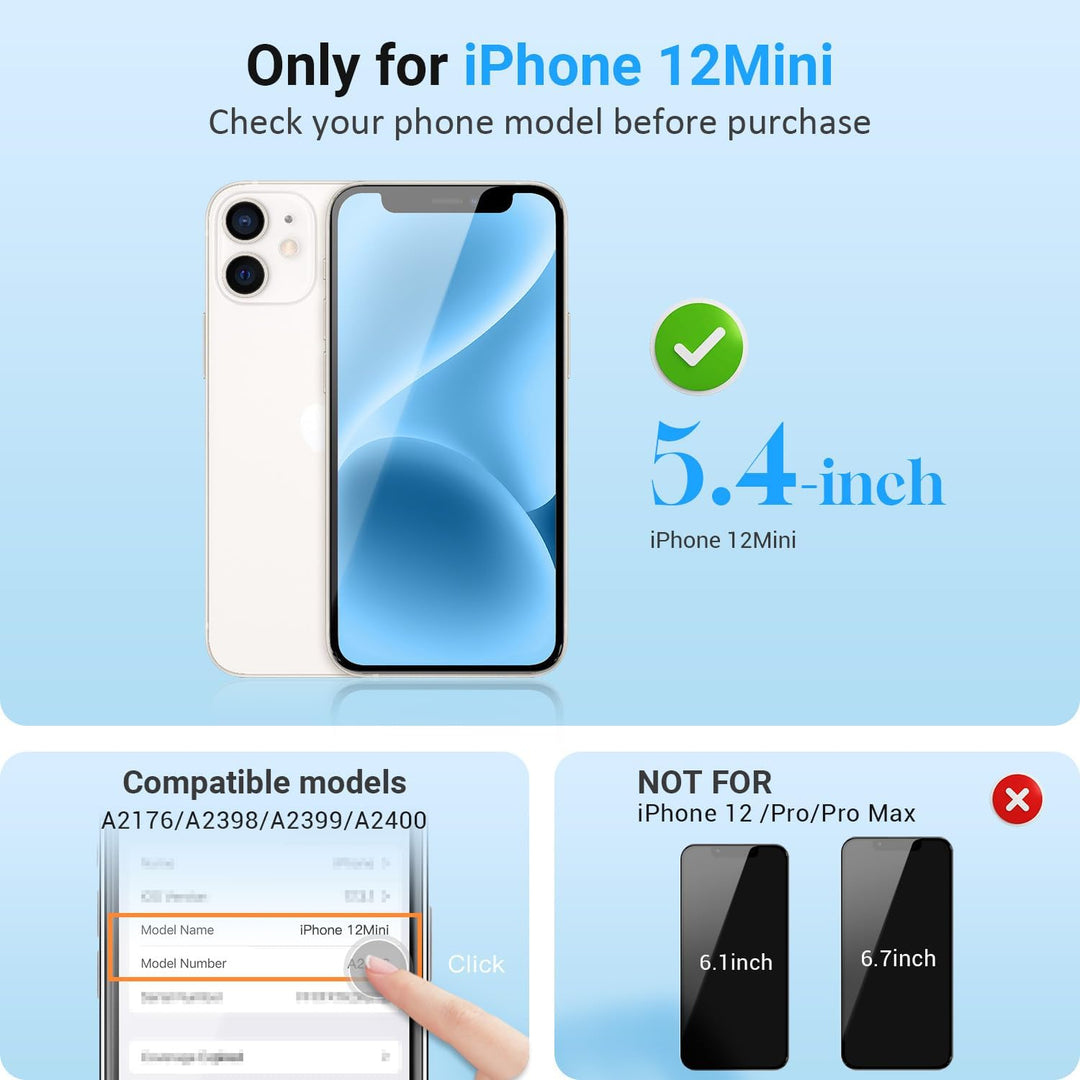 Display für iPhone 12 Mini 5,4 Zoll LCD Bildschirm Ersatz Touchscreen mit 3D Touch vormontiert mit R