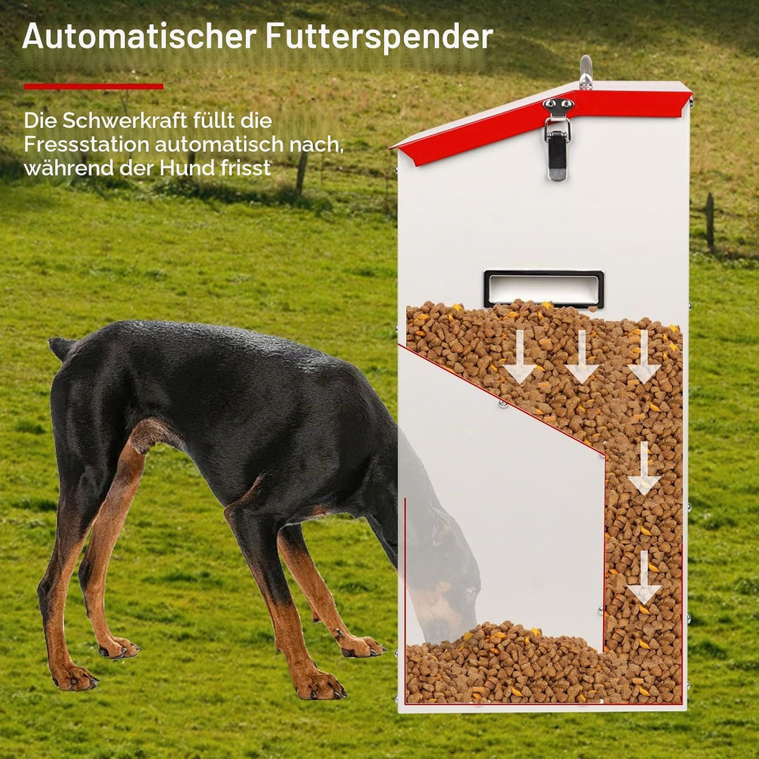 Svauoumu Futterautomat für Hunde - Fassungsvermögen 11 kg, mit Deckel Zum Schutz des Futters, Nageti