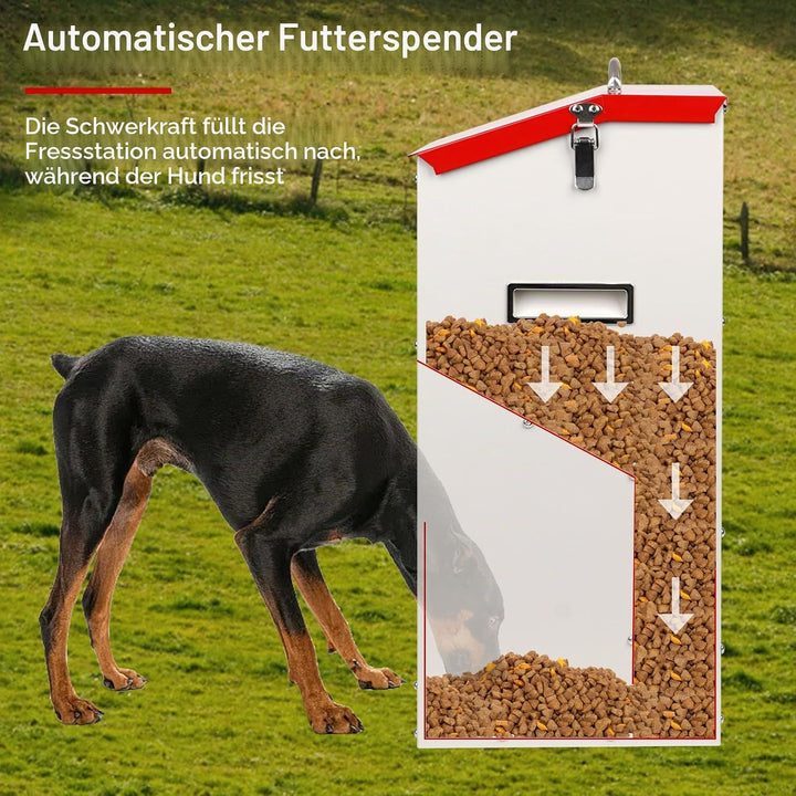 Svauoumu Futterautomat für Hunde - Fassungsvermögen 11 kg, mit Deckel Zum Schutz des Futters, Nageti