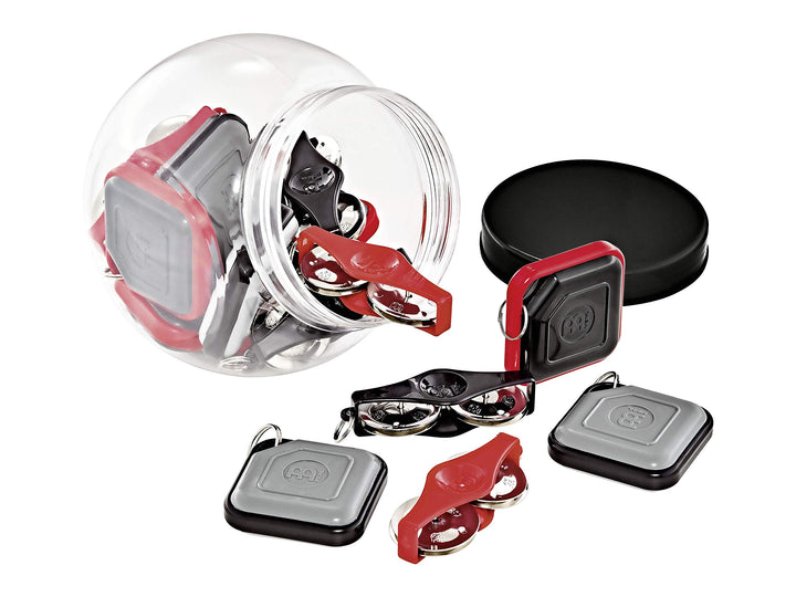 MEINL Percussion Key Ring Sortiment - 10 Key Ring Shaker/8 Key Ring Tambourines + Fischglas