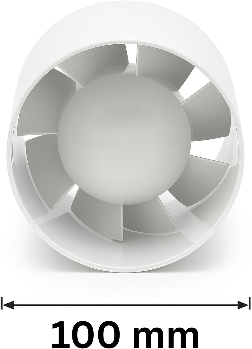 Weedness Grow Lüfter 107 m³/h 100 mm Anschluss - Anbau Indoor Abluft Rohrlüfter Abluftventilator Roh