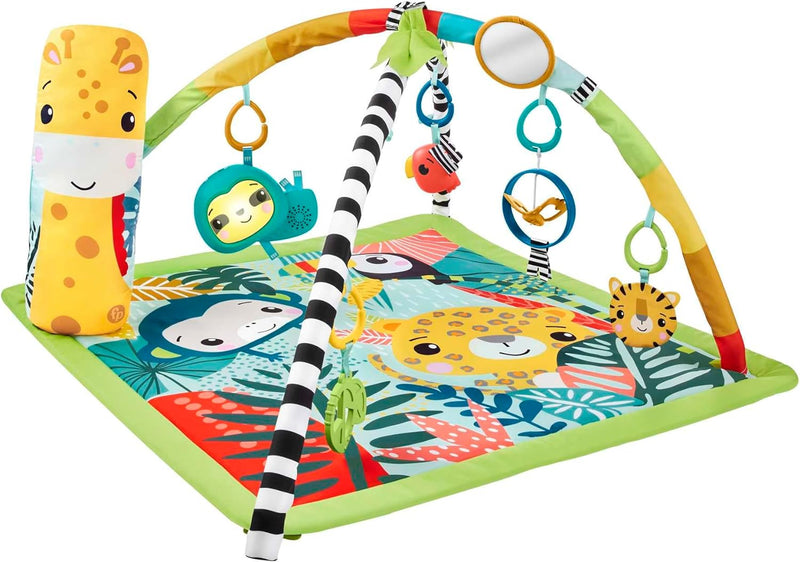 Fisher-Price 3-in-1 Rainforest Spieldecke für Babys, Spielmatte und sensorische Spielzeuge für das S