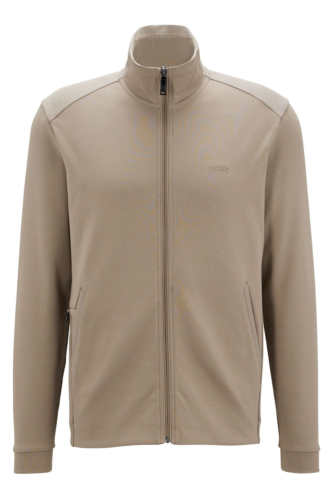 BOSS Herren Skaz Curved Sweatjacke aus Bio-Baumwolle mit geschwungenem Logo und Reissverschluss, XXL