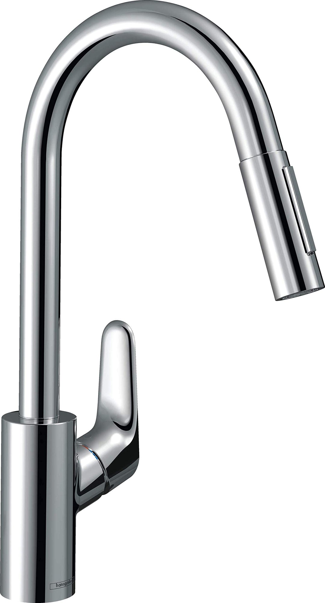 hansgrohe Focus Küchenarmatur (Wasserhahn Küche mit Schlauchbox, 150° schwenkbar, ausziehbare Brause
