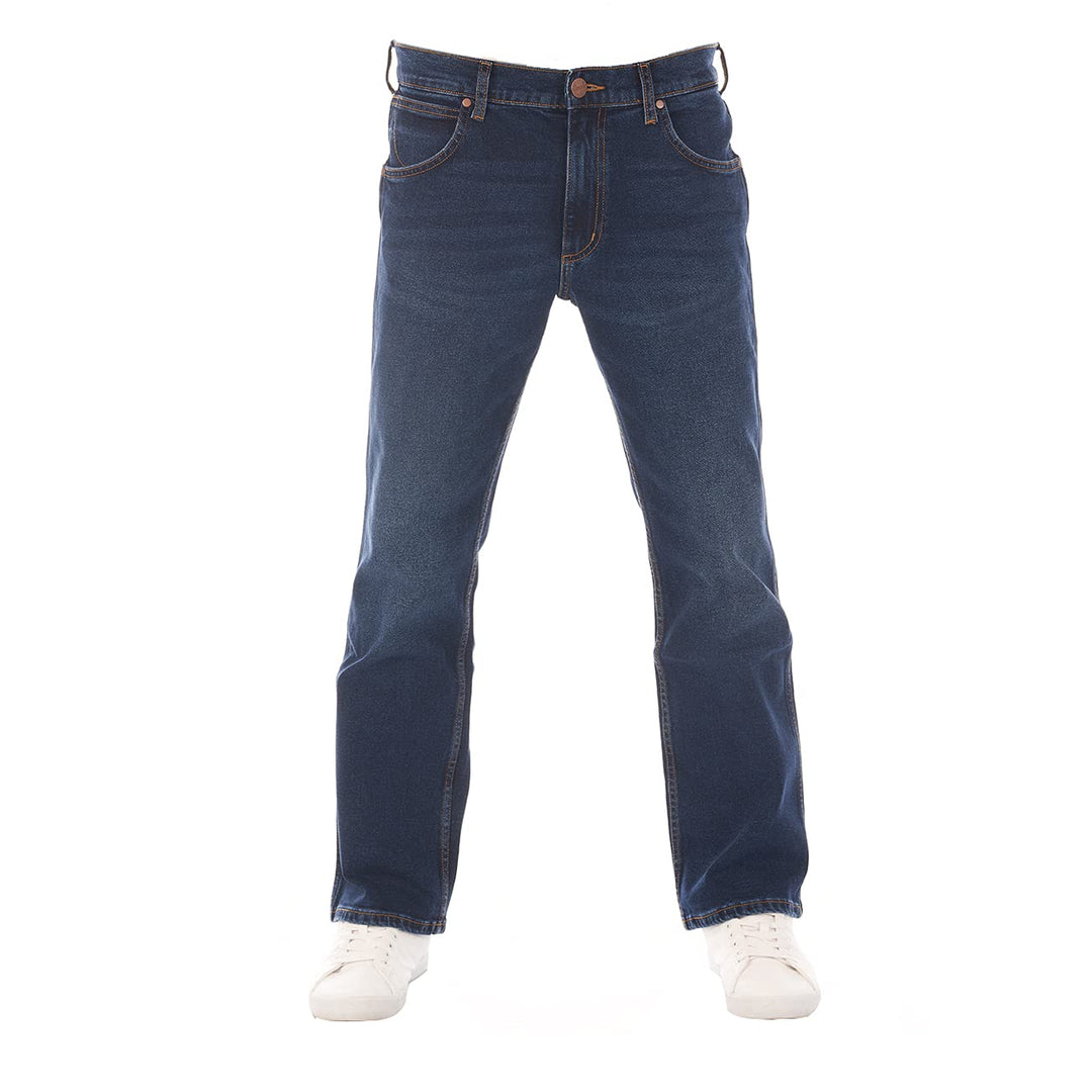 Wrangler Herren Jeans Bootcut Jacksville Hose Jeanshose Männer Baumwolle Denim Stretch Schwarz Blau
