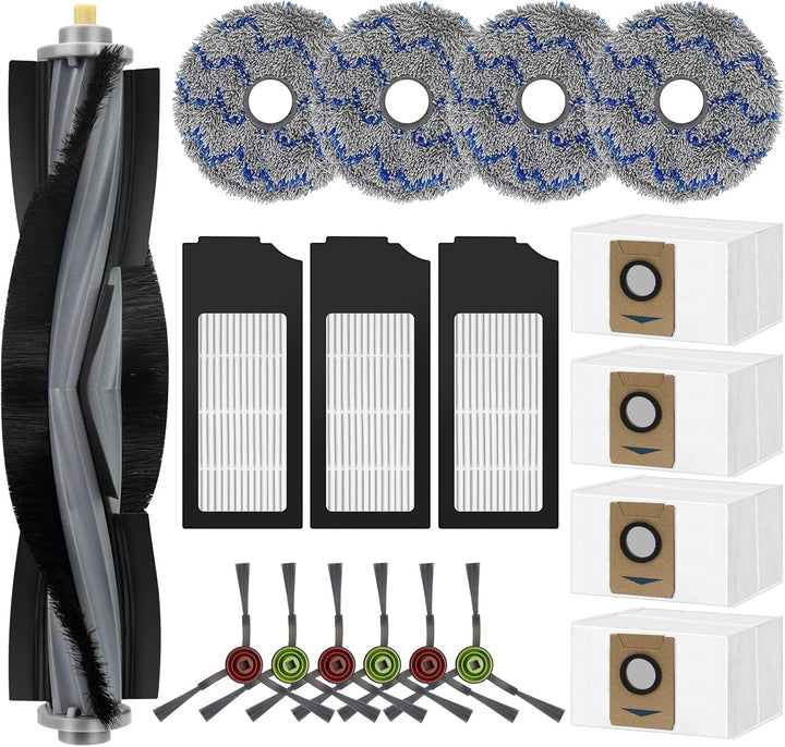 Ersatz-Zubehör-Set für Ecovacs Deebot X1 Turbo/Omni-Roboter-Staubsaugerteile, 1 Hauptbürste, 6 Seite