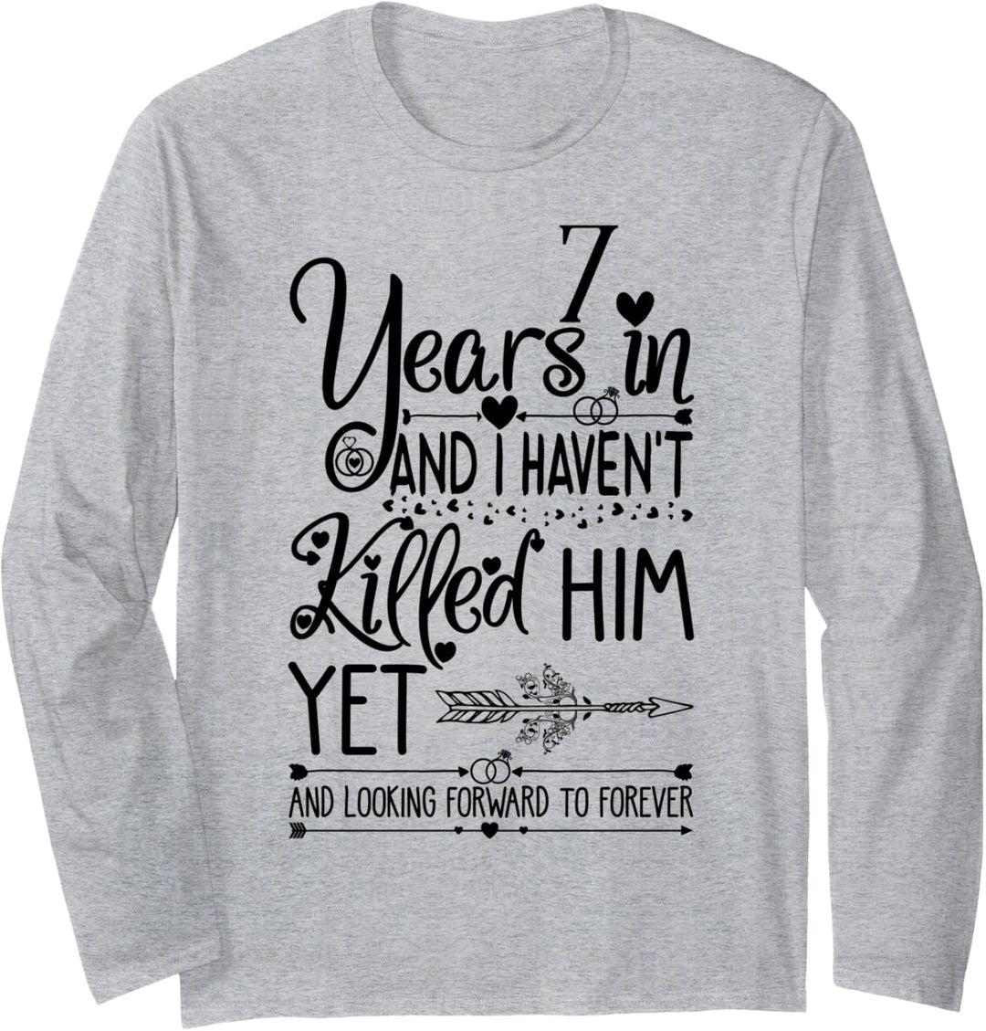 7th Wedding Anniversary for Her & Wife 7 Years of Marriage Langarmshirt