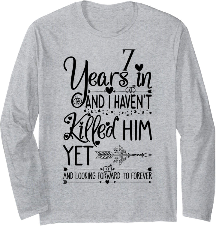 7th Wedding Anniversary for Her & Wife 7 Years of Marriage Langarmshirt