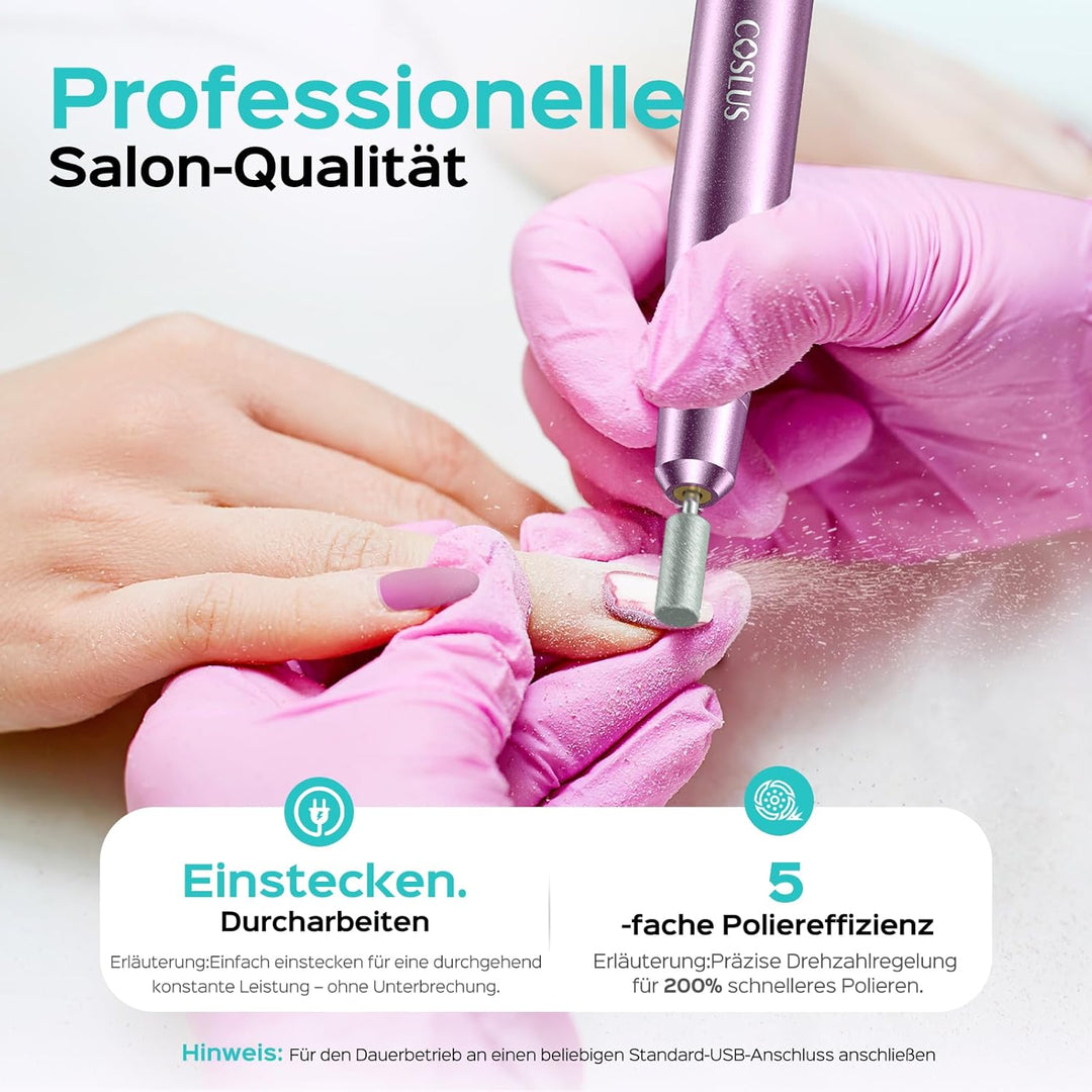 COSLUS Elektrische Nagelfräser für Gelnägel: 20000 u/Min Draht Einstellbare Geschwindigkeit and Dreh