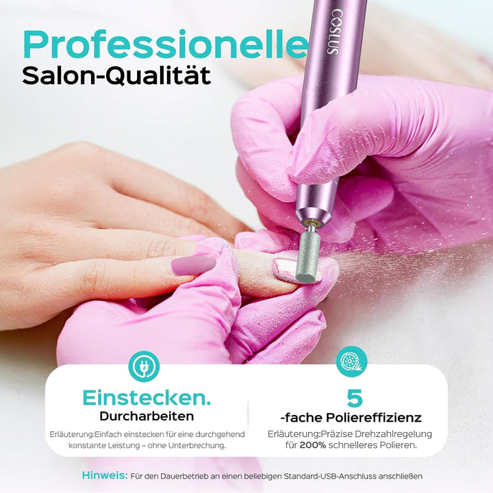 COSLUS Elektrische Nagelfräser für Gelnägel: 20000 u/Min Draht Einstellbare Geschwindigkeit and Dreh