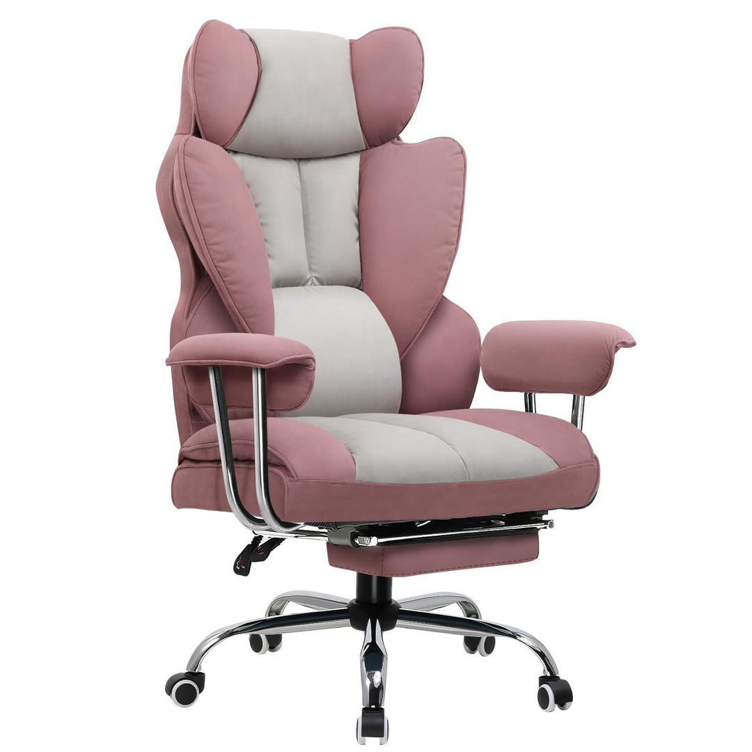 GTPLAYER Gaming Stuhl, Gamer Stuhl, Ergonomischer Bürostuhl mit Fussstütze, Stoffoberfläche, Federsi