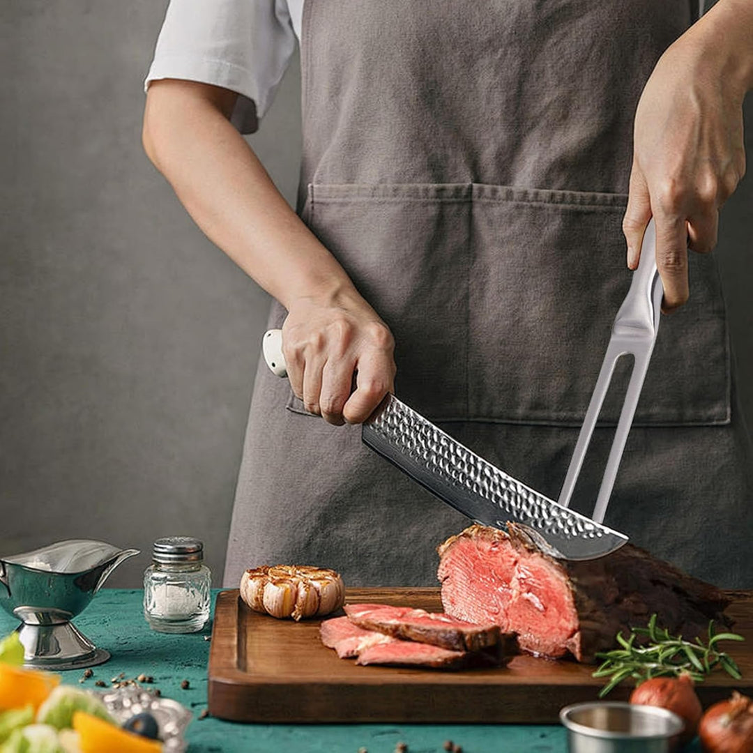 2 Stück Fleischgabel Edelstahl Tranchiergabel mit Ergonomischem Griff Grillgabel Edelstahl Länge 27