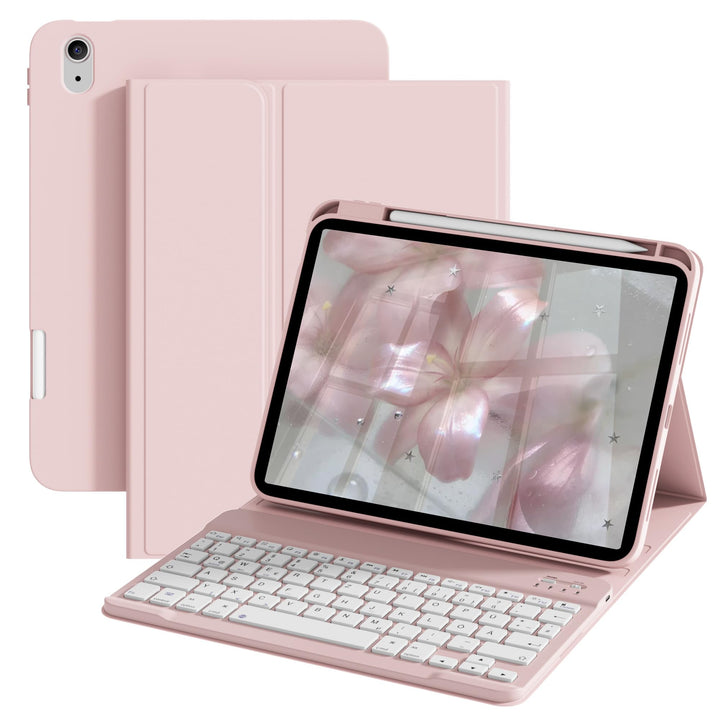 Hülle mit Tastatur für iPad A16 11 Generation2025/10 Generation 2022, (11/10.9 Zoll), 7-farbige Magn