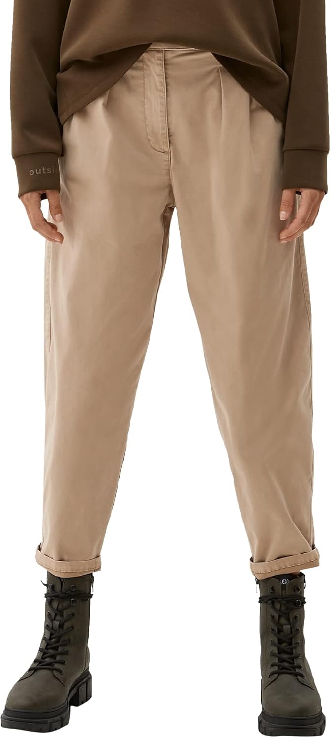 s.Oliver Damen Loose: Hose mit Barrel leg 38 Braun, 38 Braun