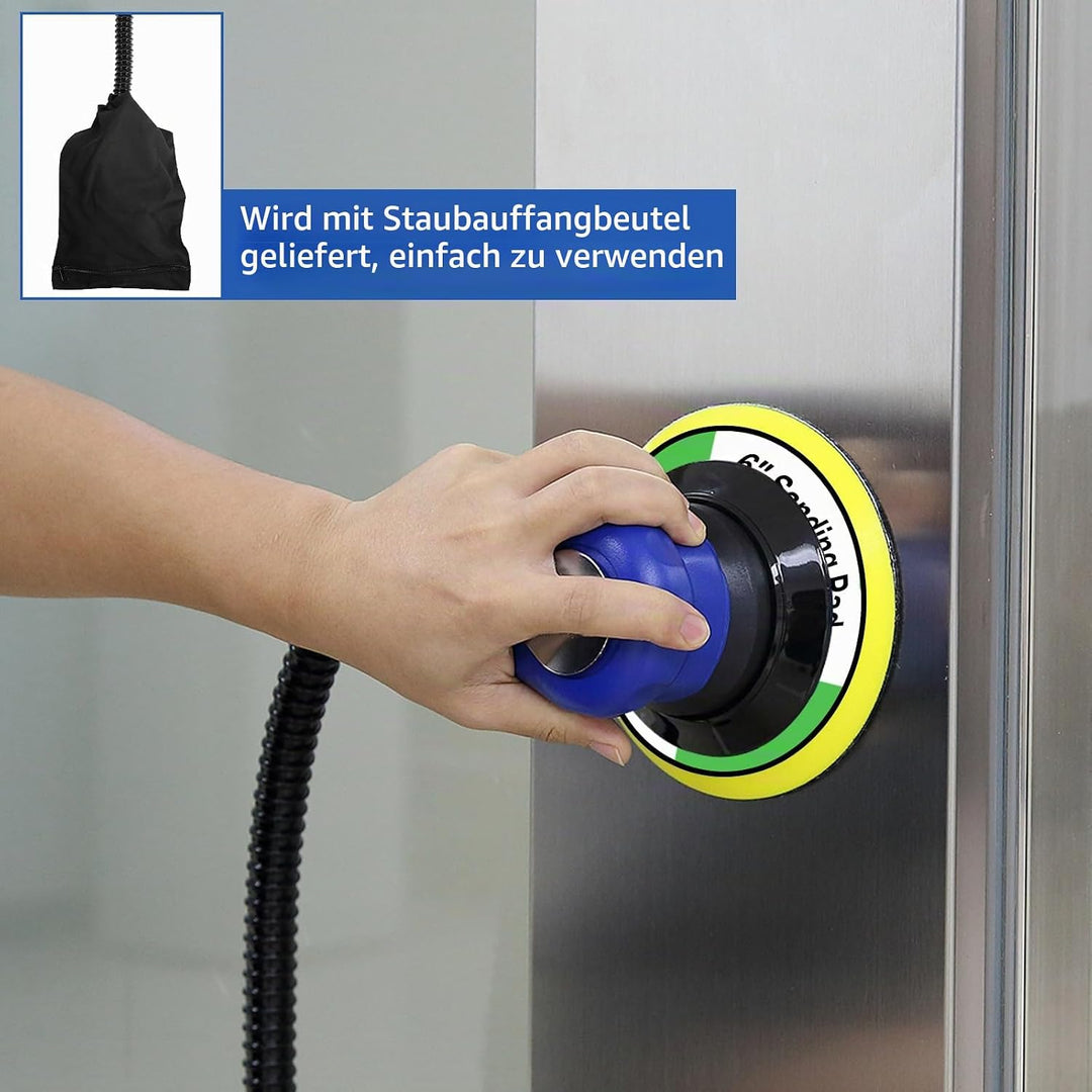 Uten 15,2 cm Luft-Exzenterschleifer, Dual-Aktion, pneumatischer Handflächenschleifer mit Geschwindig