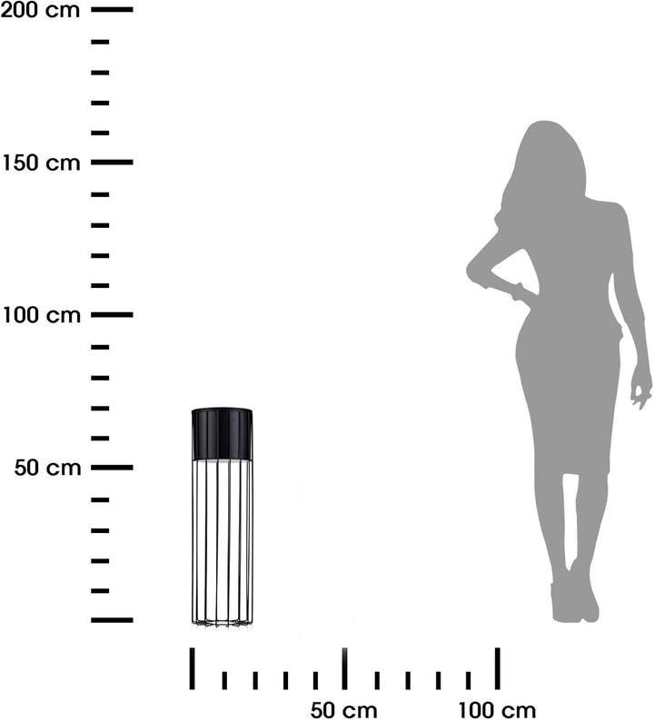 HowHomely Moderne Blumenständer Metall 70 cm Hoch mit Schwarz Blumentopf Rund 19 cm Ø auf Robuste St