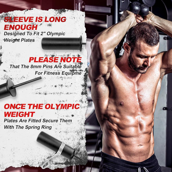 AHTAPFON Gym Pin Extender with 1 x Spring Clip,Weight Stack Pin,Weight Extender Pin,Fits Add 2" Weig