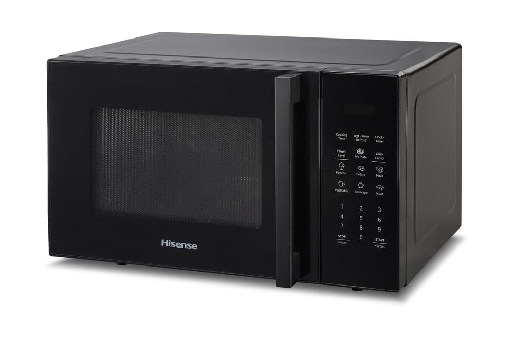 Hisense H29MOBS9HG-Mikrowelle mit Grill, 29 l, XL-Drehteller, 11 Leistungsstufen, Tür aus gehärtetem