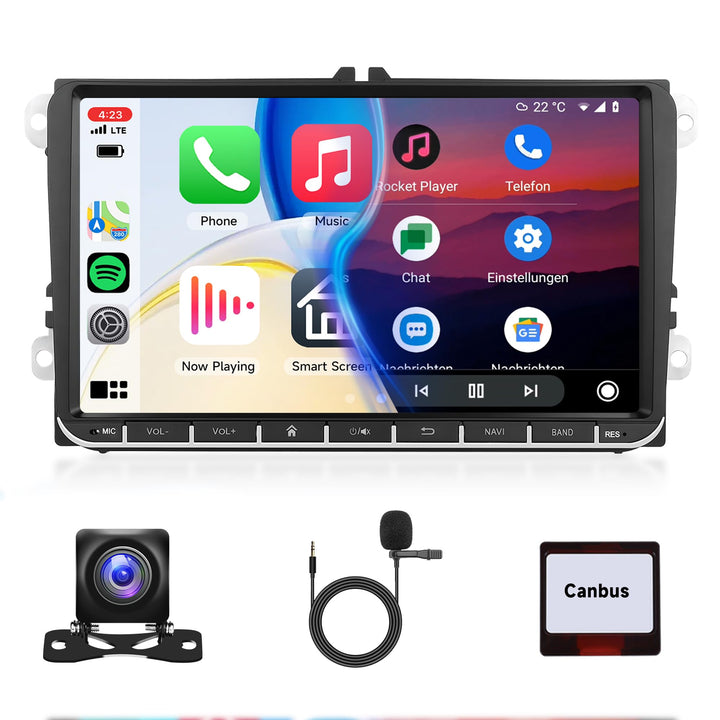 2G+64G Android 15 Autoradio für VW Golf 5 6 Passat Jetta Caddy EOS T5 Tiguan Touran CC Polo 9 Zoll H