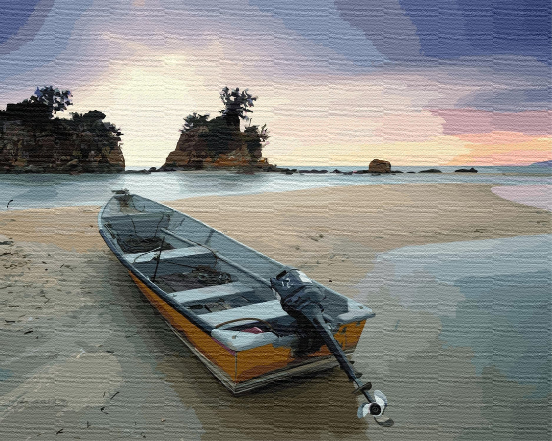 Artnapi Malen nach Zahlen Erwachsene mit Rahmen | DIY Handgemalt | Stille am Strand| Kit für Anfänge