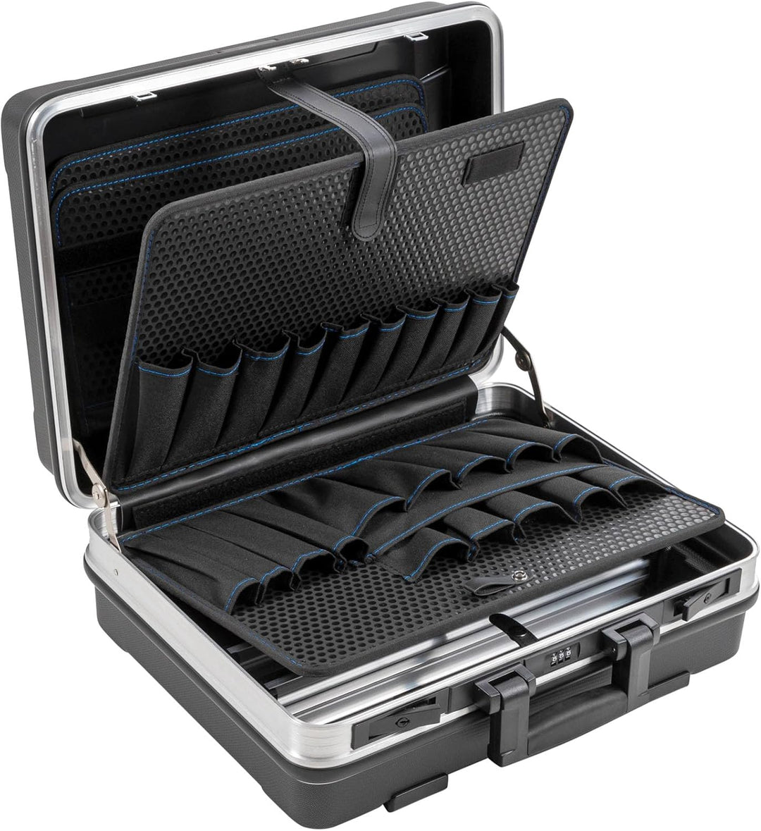 B&W Werkzeugkoffer BASE mit Werkzeugeinsteckfächern (Koffer aus ABS, Volumen 28,1l, 46,3 x 35,5 x 17