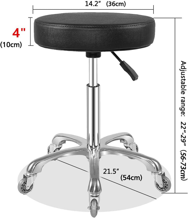 Ainilaily Hocker mit Rollen, Rollhocker höhenverstellbar 10cm Polsterung -Werkstatthocker Sitzhöhe B