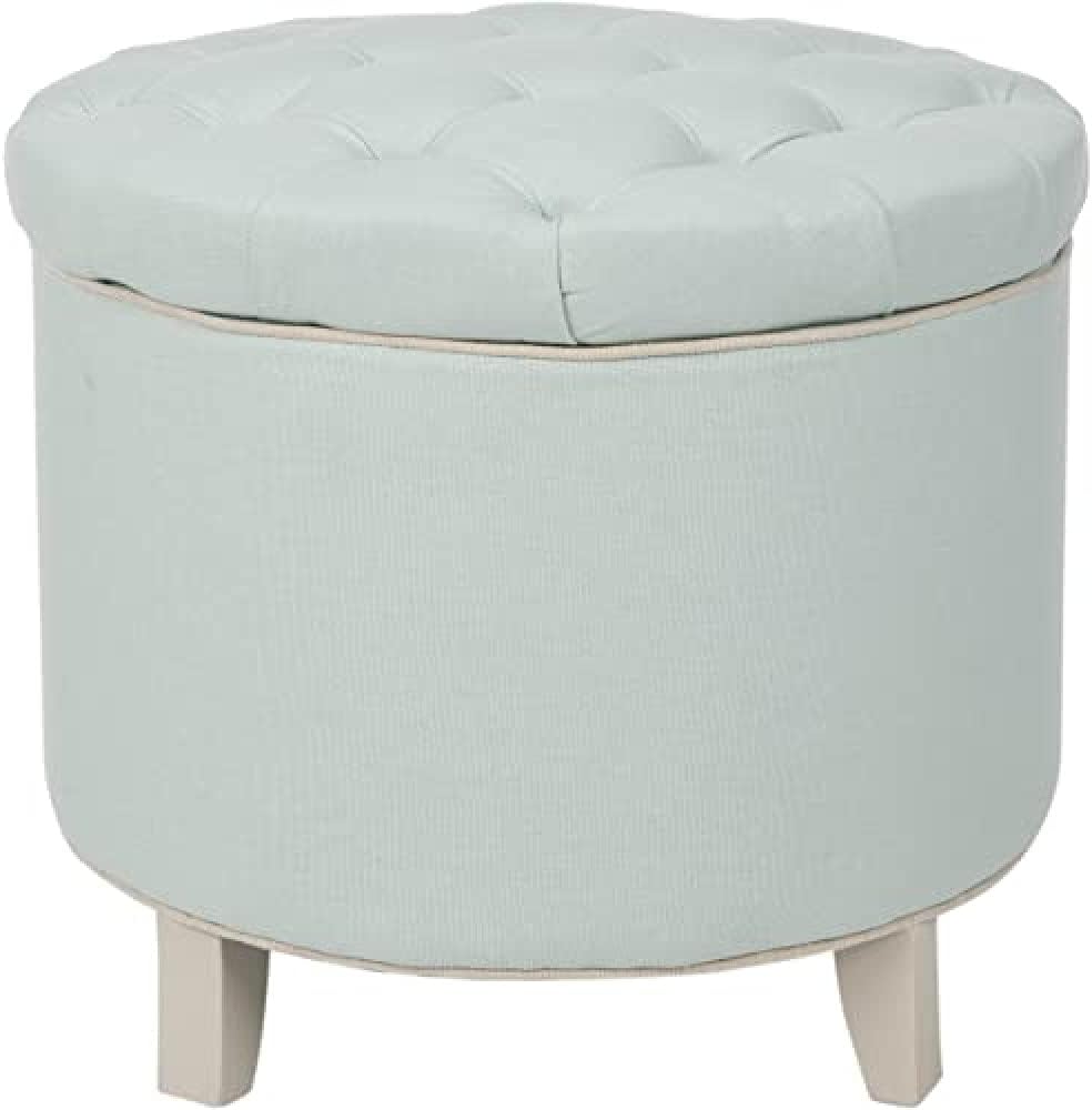 SAFAVIEH Gepolstert Hocker, Rotkehlchen-Ei-Blau, 55 X 55 X 50, Blau