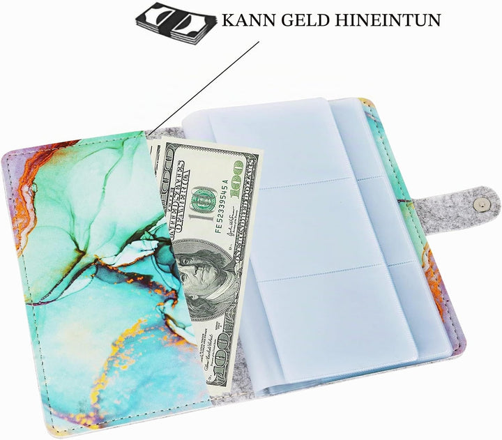 PU-Leder Visitenkartenmappe für 96 Karten Ideal für Büro und Praxis Visitenkartenbuch Kundenkarten K