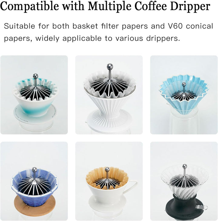Codale Coffee Filterpapierpresse Kaffeefilterhalter aus Metall für Filtersieb und V60-Filterpapier z