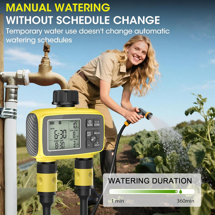 Gartenbewässerung Wasser Timer, Bewässerungssteuerung für Garten | Flexible Bewässerung Dank mit 2 A