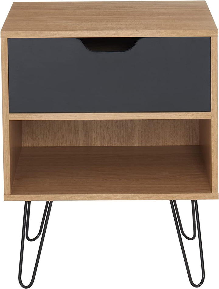 BAÏTA Duo 2 Nachttische, Holzwerkstoff, Schwarz, L40cm