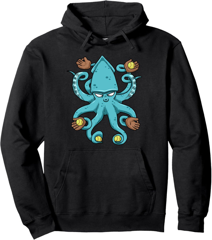 Softball Frauen Softball Teen Mädchen Octopus Softball Pullover Hoodie