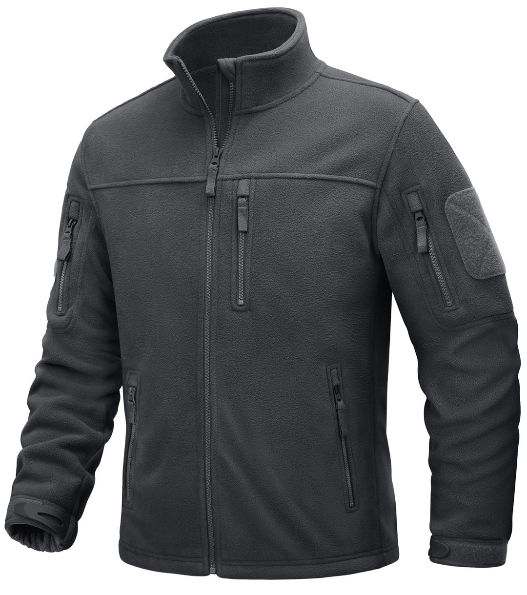 TACVASEN Herren Militär Outdoor Fleecejacke Warme Taktische Jacke Fleece Jacket, M Grau