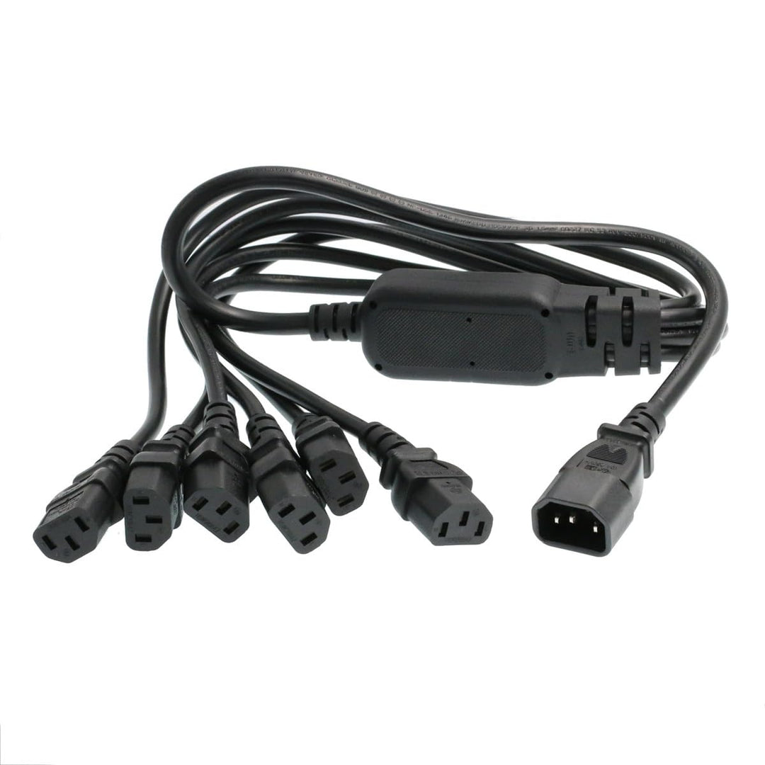 HT-Kabel UPS PDU Computer PC Stromverteilerkabel C14 bis 6 x C13 10A 250V Verlängerungskabel (c14-6x