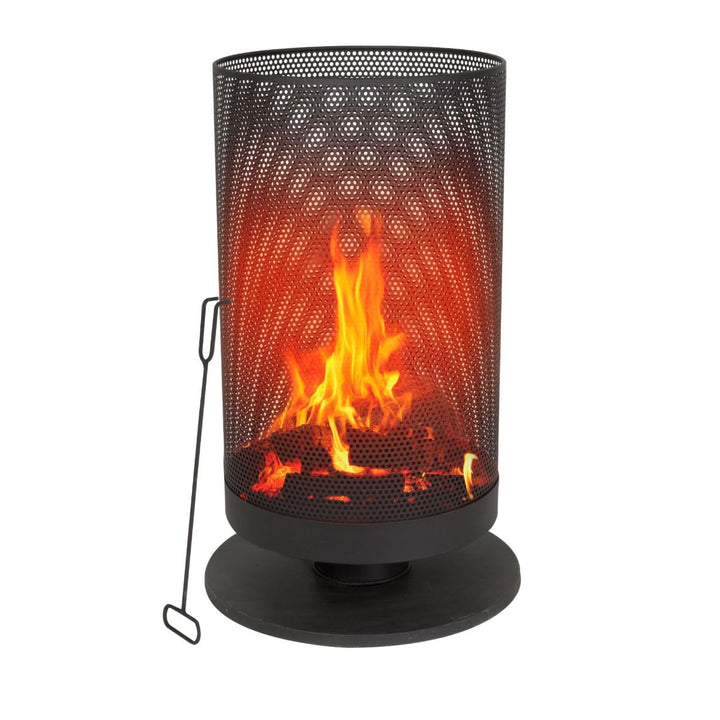 BBQ Collection Outdoor Feuerkorb - mit Funkenschutz - Inkl. Schürhaken - Elegantes und Luxuriöses Au