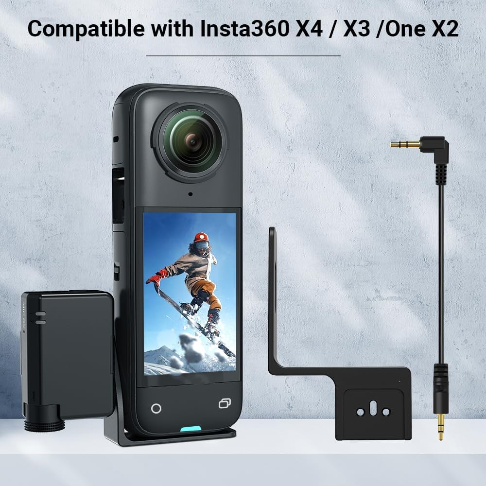 Mic Cold Shoe Extension Bracket Adapter Mount for Insta360 X4/X3/ONE X2 Camera Compatible with DJI M